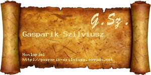 Gasparik Szilviusz névjegykártya